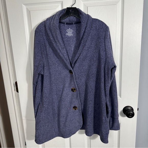 Cuddl Duds fleece cardigan sz L, oversized, loose fit, layer, warm, spring - Picture 1 of 7